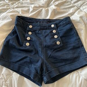 Blue shorts with buttons